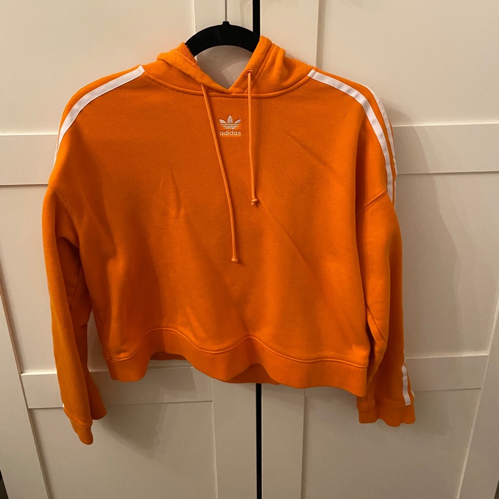 COPY - Adidas cropped neon orange hoodie